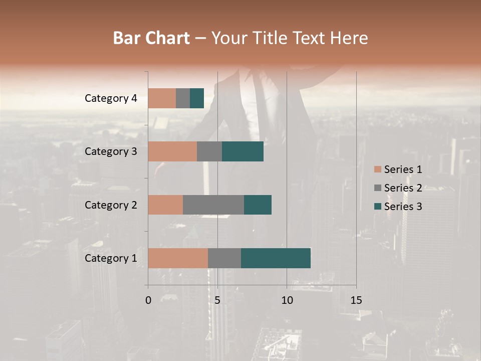 A Man In A Suit Jumping Over A City PowerPoint Template