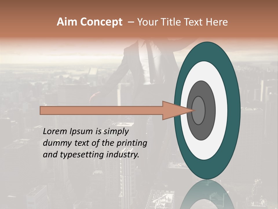 A Man In A Suit Jumping Over A City PowerPoint Template