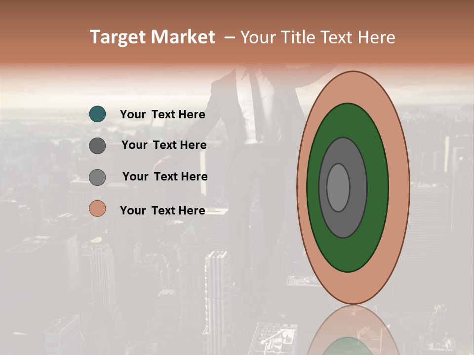 A Man In A Suit Jumping Over A City PowerPoint Template