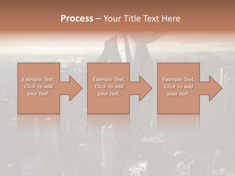 A Man In A Suit Jumping Over A City PowerPoint Template