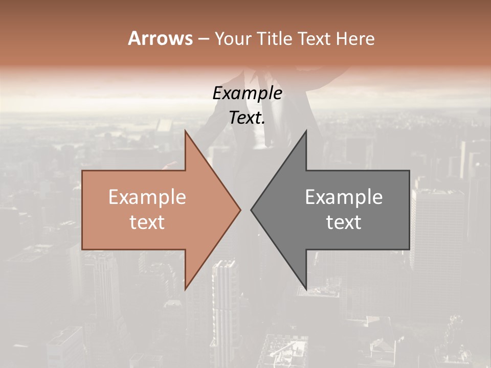 A Man In A Suit Jumping Over A City PowerPoint Template