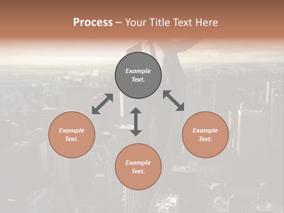 A Man In A Suit Jumping Over A City PowerPoint Template