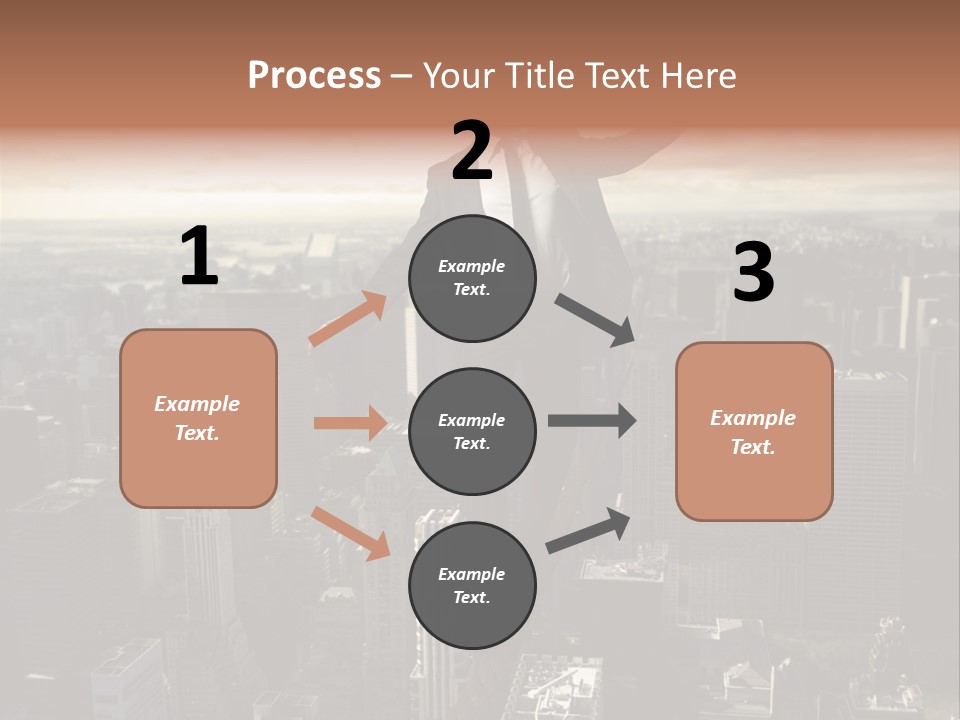 A Man In A Suit Jumping Over A City PowerPoint Template