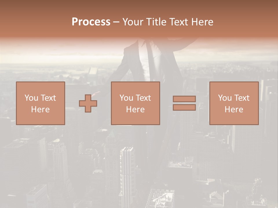A Man In A Suit Jumping Over A City PowerPoint Template