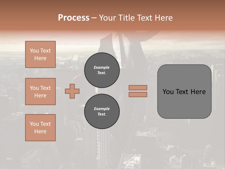 A Man In A Suit Jumping Over A City PowerPoint Template