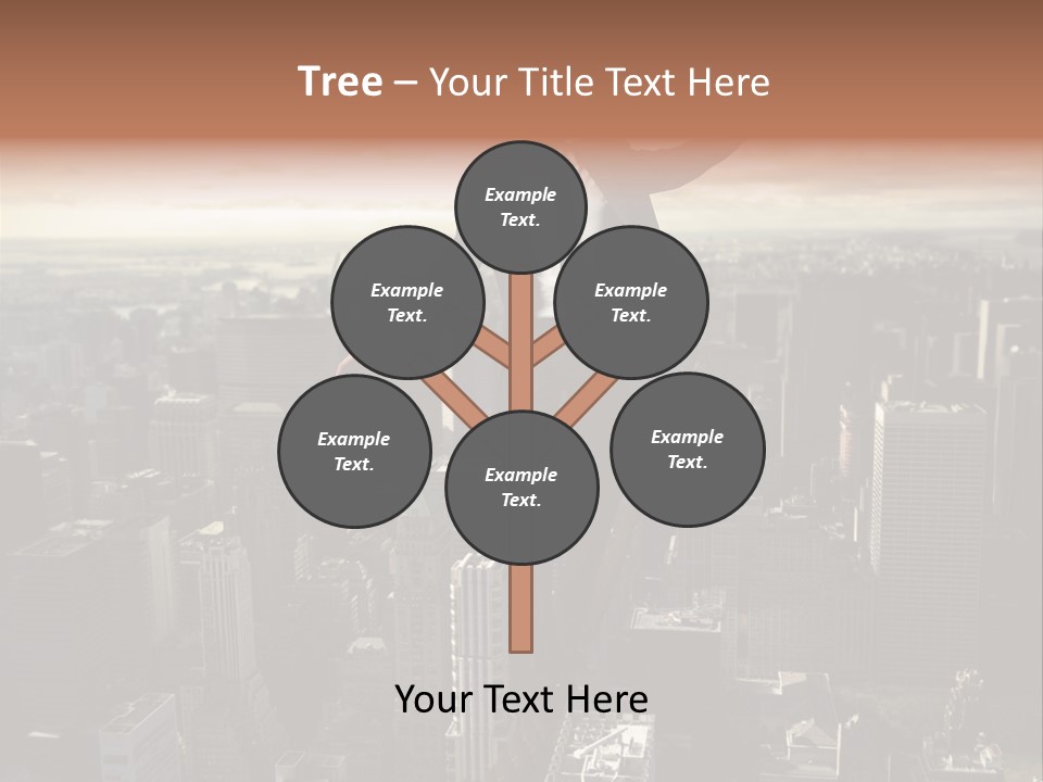 A Man In A Suit Jumping Over A City PowerPoint Template