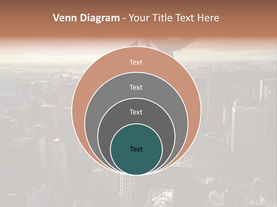 A Man In A Suit Jumping Over A City PowerPoint Template