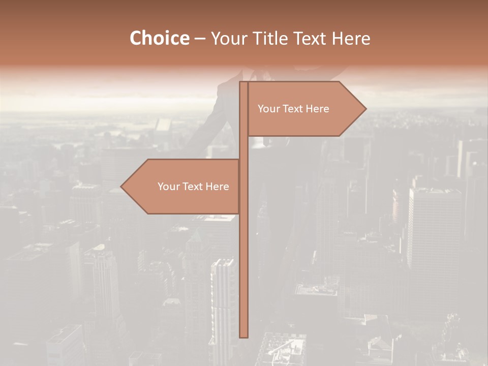 A Man In A Suit Jumping Over A City PowerPoint Template