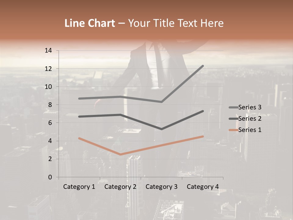 A Man In A Suit Jumping Over A City PowerPoint Template