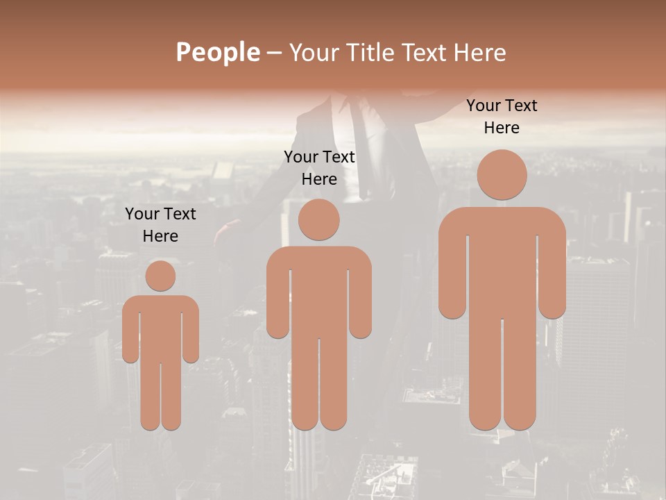 A Man In A Suit Jumping Over A City PowerPoint Template