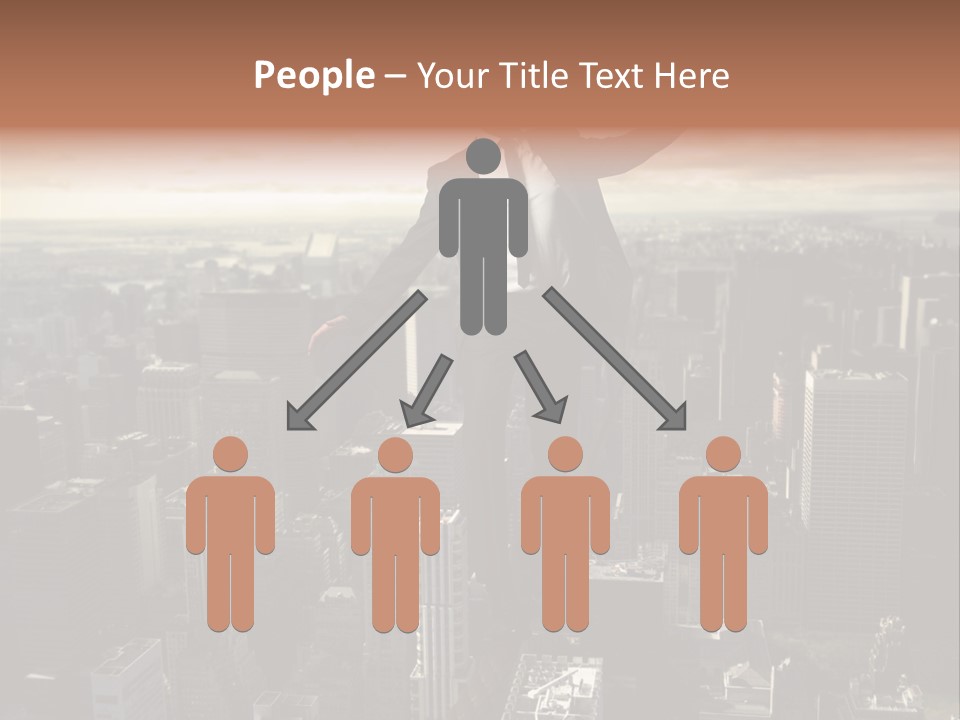 A Man In A Suit Jumping Over A City PowerPoint Template