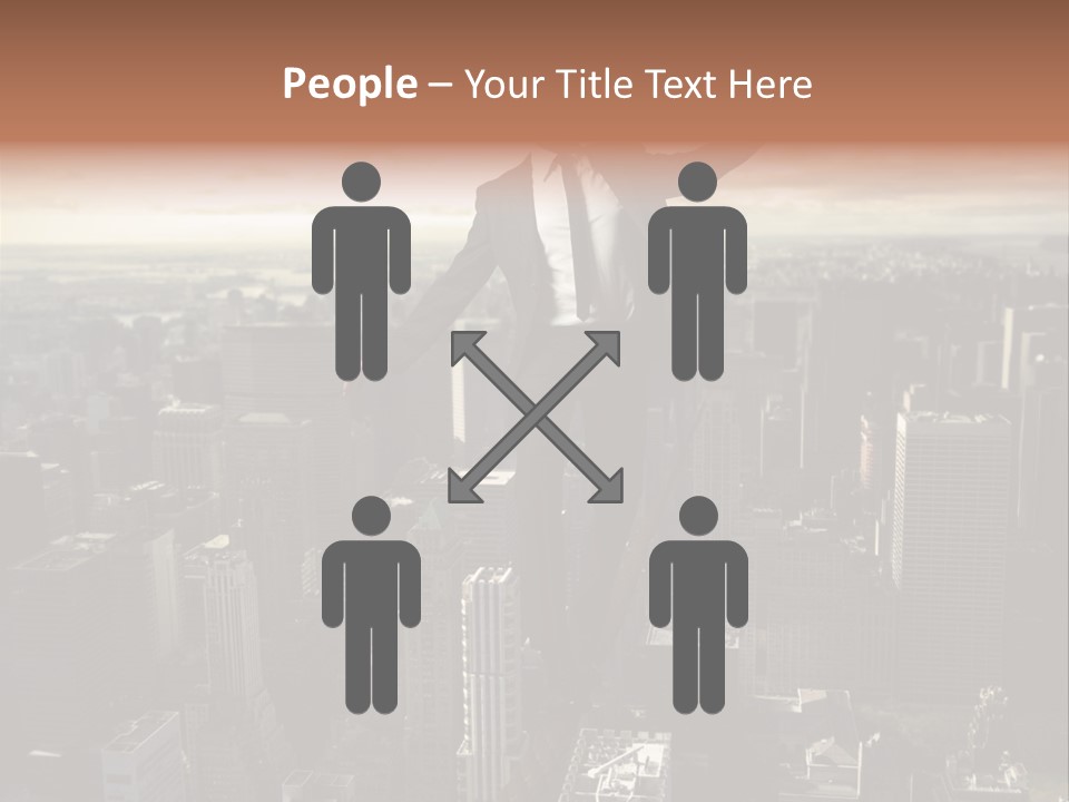 A Man In A Suit Jumping Over A City PowerPoint Template