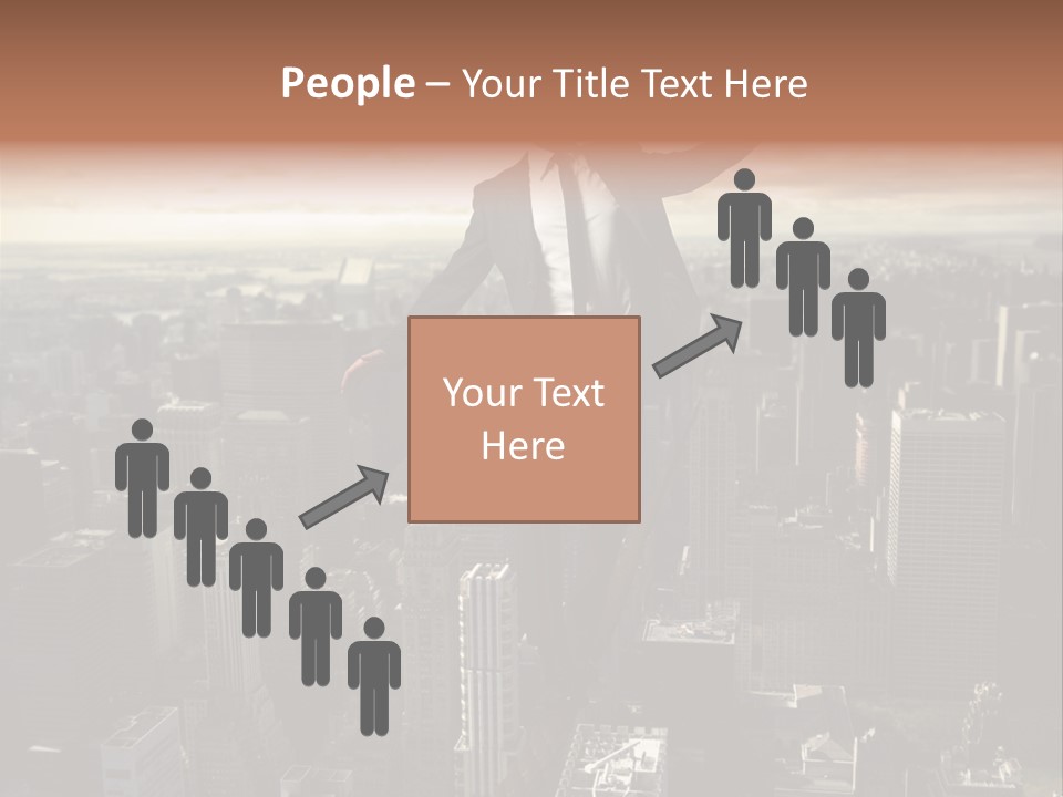 A Man In A Suit Jumping Over A City PowerPoint Template