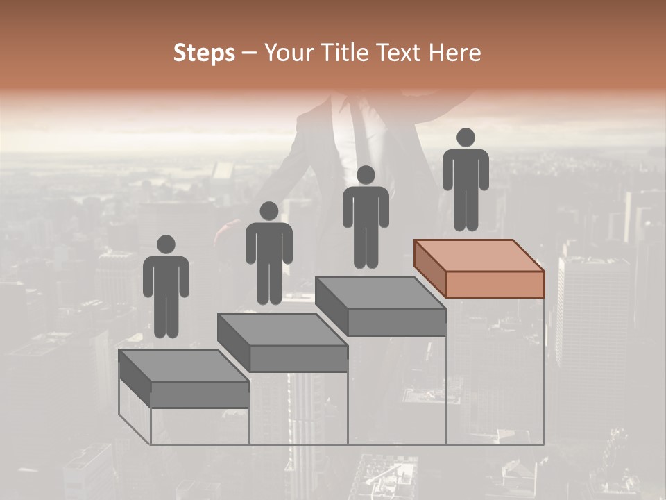 A Man In A Suit Jumping Over A City PowerPoint Template