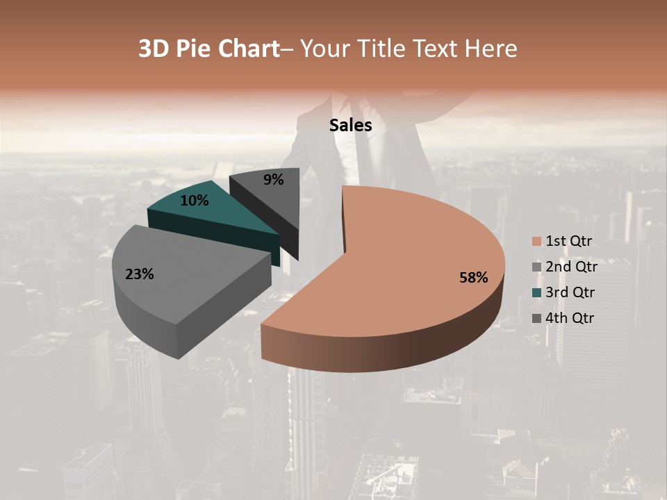 A Man In A Suit Jumping Over A City PowerPoint Template