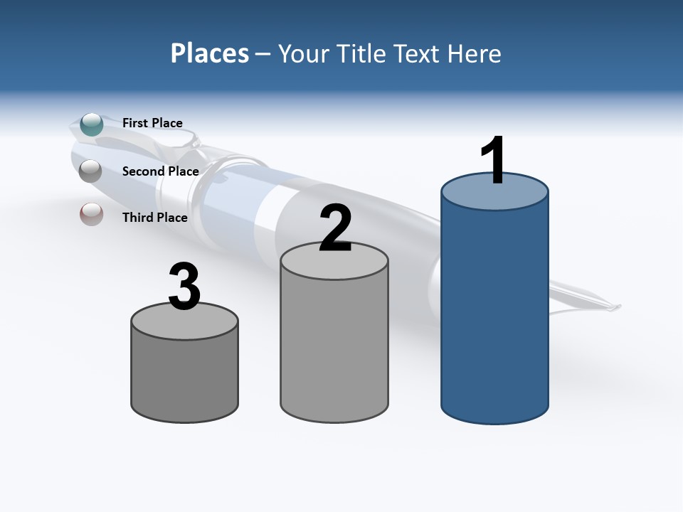 A Blue And Black Pen On A White Background PowerPoint Template