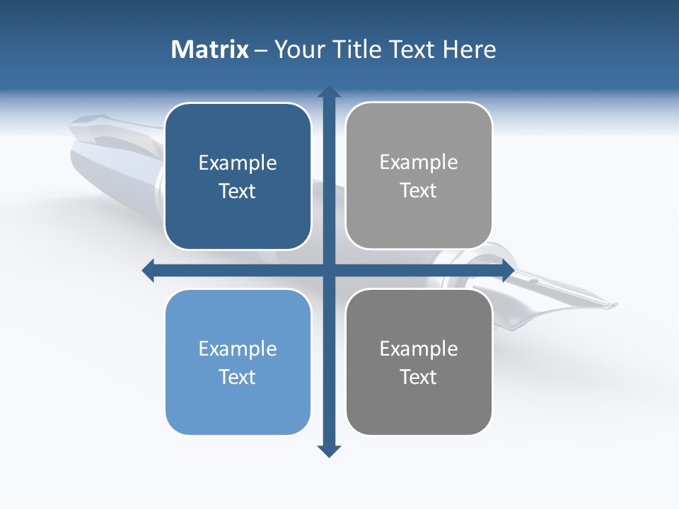 A Blue And Black Pen On A White Background PowerPoint Template