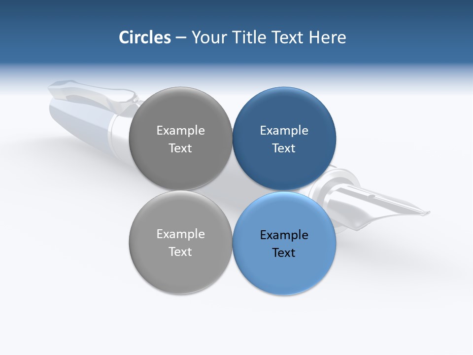 A Blue And Black Pen On A White Background PowerPoint Template