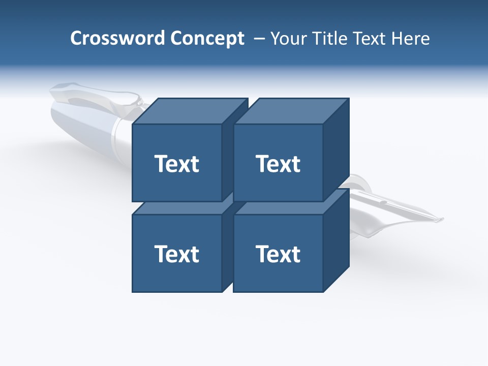 A Blue And Black Pen On A White Background PowerPoint Template