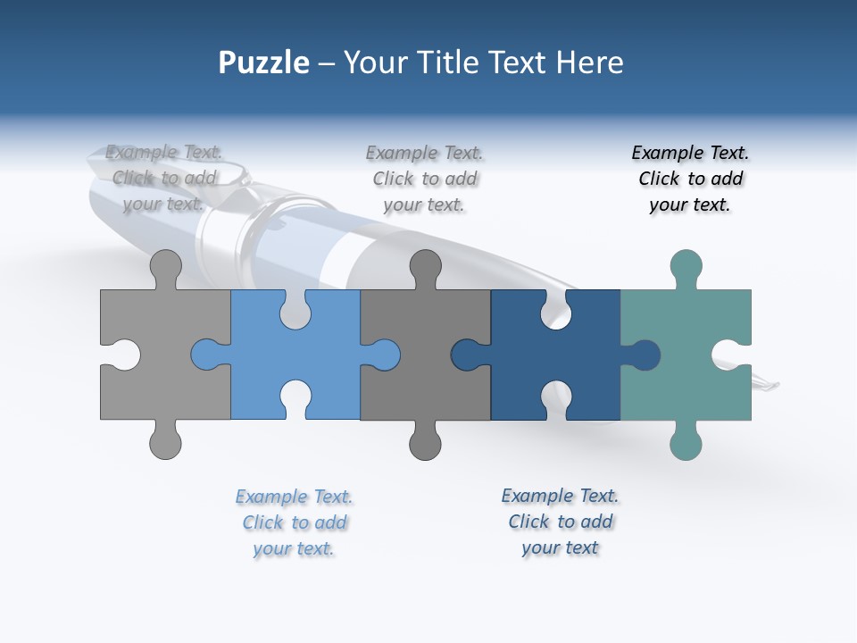 A Blue And Black Pen On A White Background PowerPoint Template