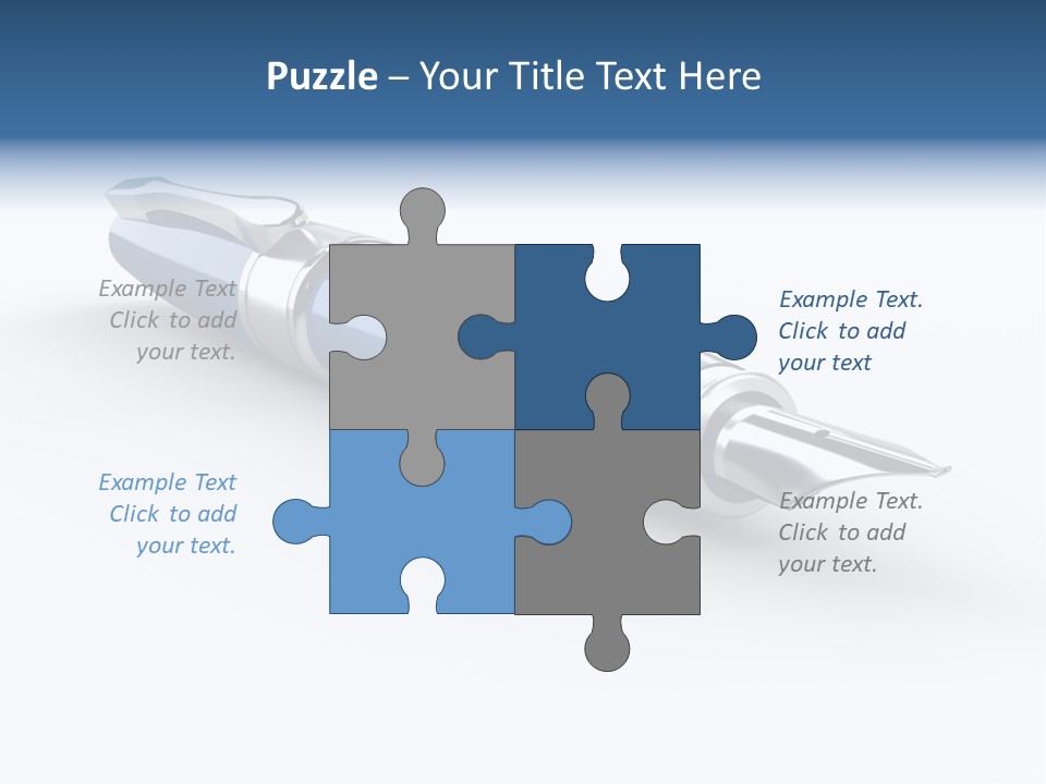 A Blue And Black Pen On A White Background PowerPoint Template