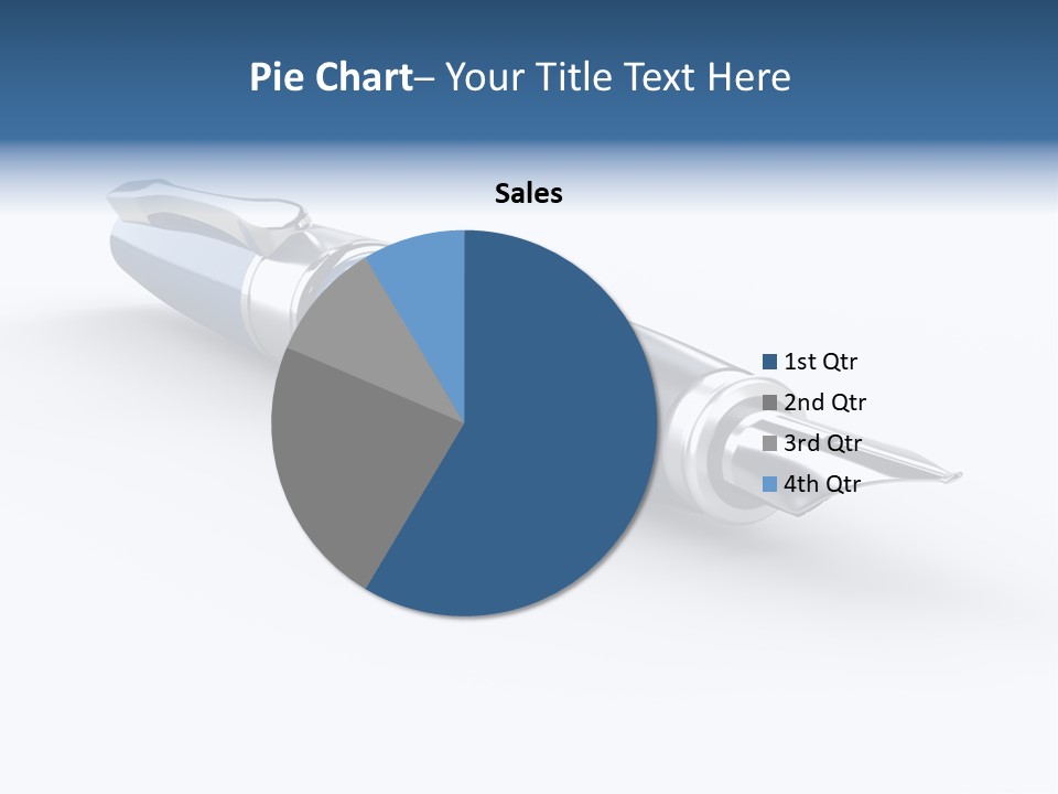 A Blue And Black Pen On A White Background PowerPoint Template
