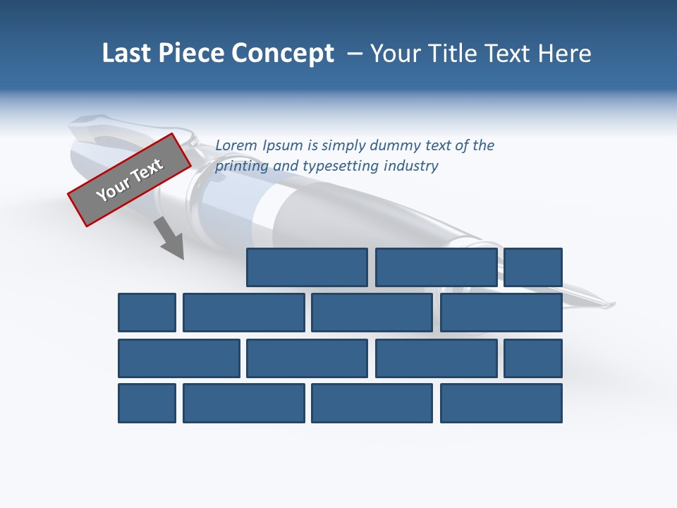 A Blue And Black Pen On A White Background PowerPoint Template