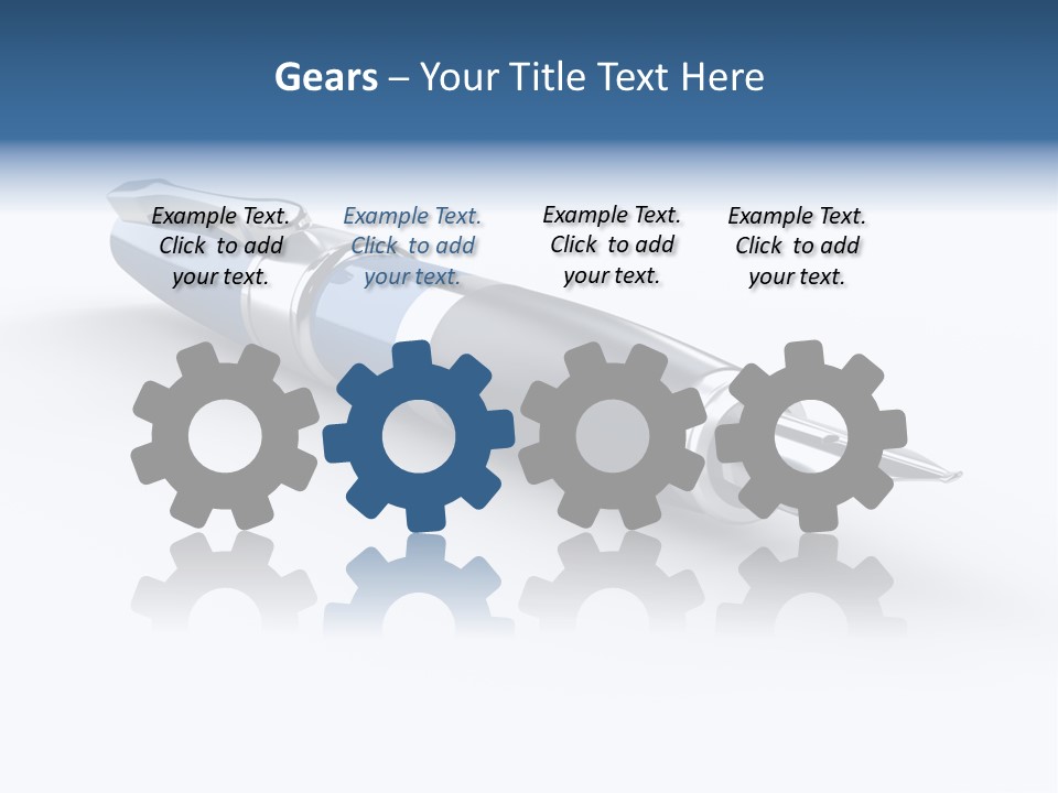 A Blue And Black Pen On A White Background PowerPoint Template