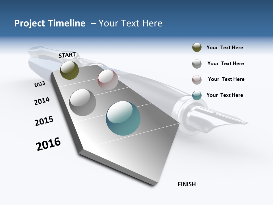 A Blue And Black Pen On A White Background PowerPoint Template