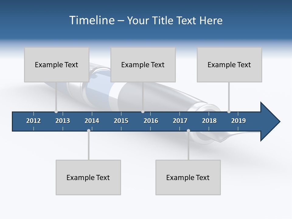 A Blue And Black Pen On A White Background PowerPoint Template