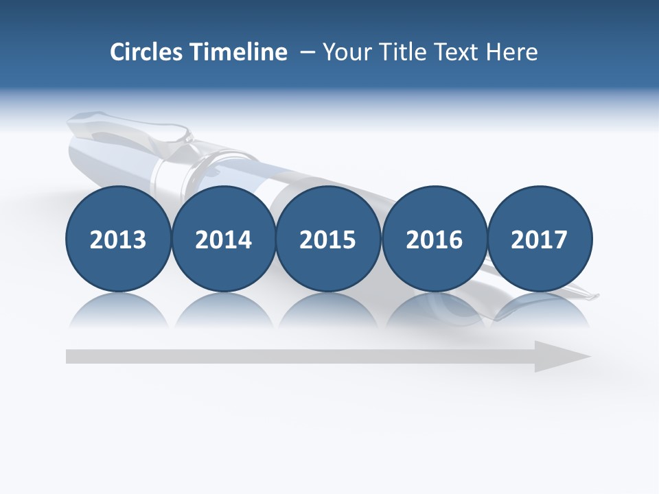 A Blue And Black Pen On A White Background PowerPoint Template