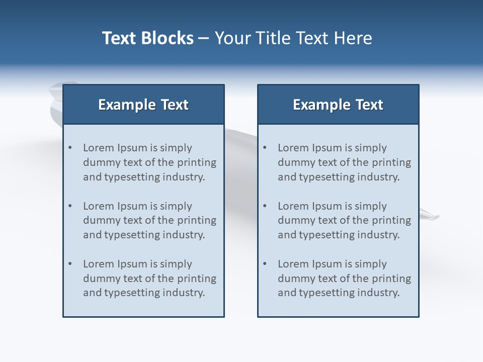 A Blue And Black Pen On A White Background PowerPoint Template