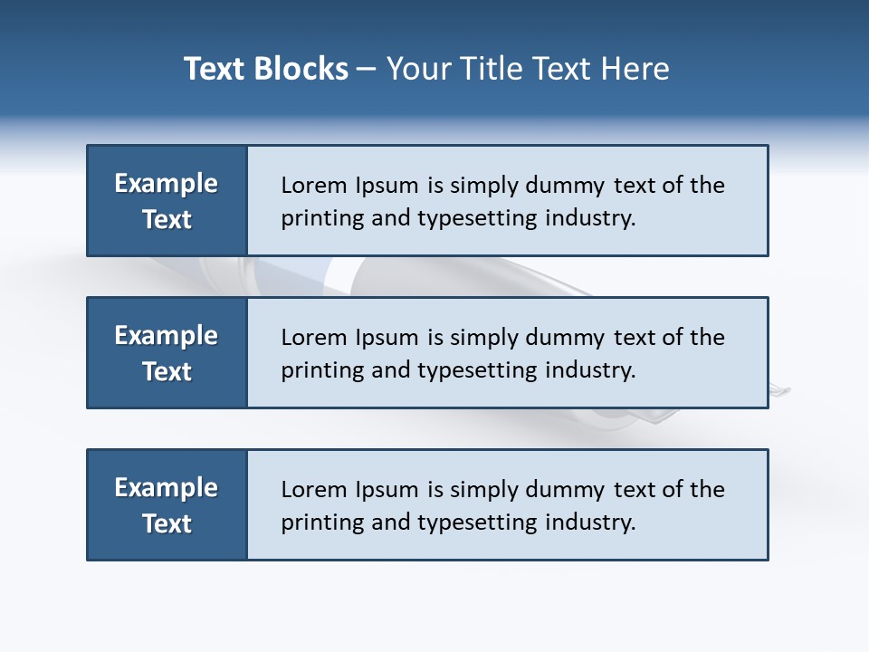 A Blue And Black Pen On A White Background PowerPoint Template