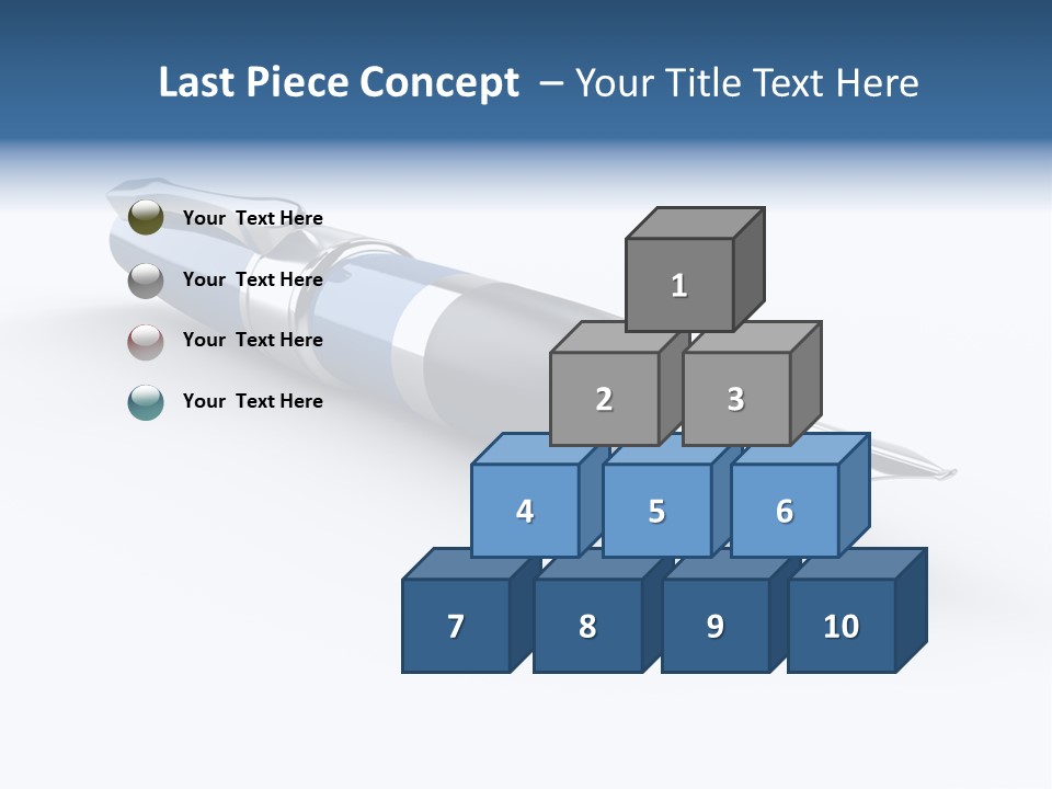 A Blue And Black Pen On A White Background PowerPoint Template