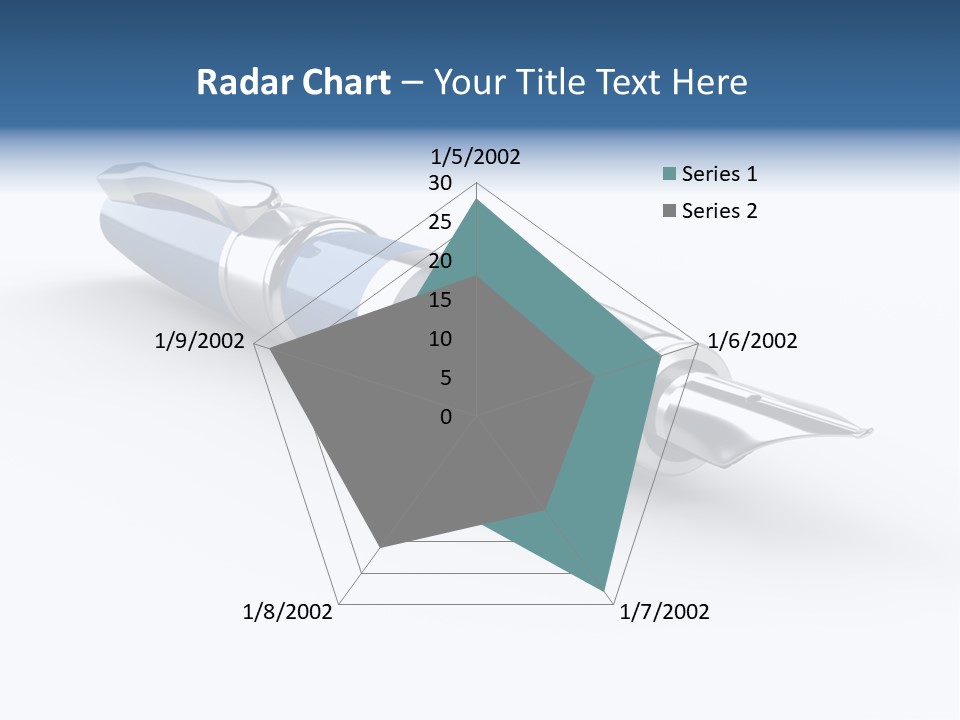 A Blue And Black Pen On A White Background PowerPoint Template