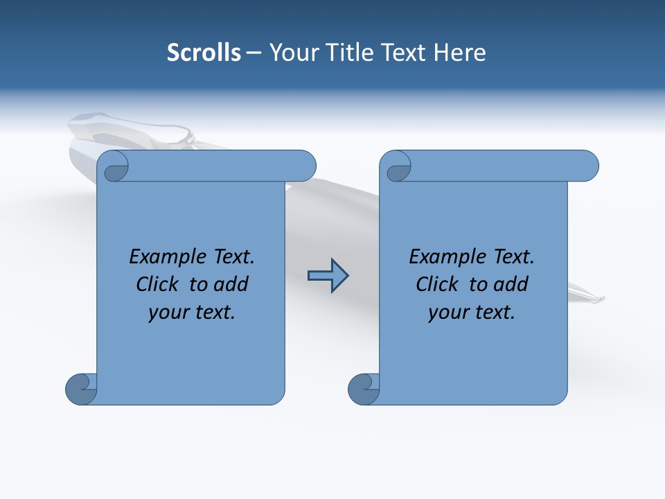 A Blue And Black Pen On A White Background PowerPoint Template