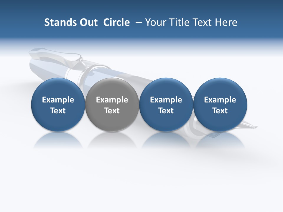 A Blue And Black Pen On A White Background PowerPoint Template