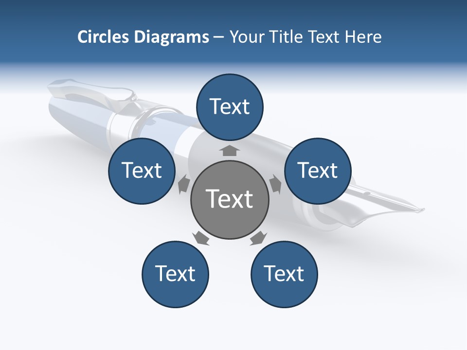 A Blue And Black Pen On A White Background PowerPoint Template