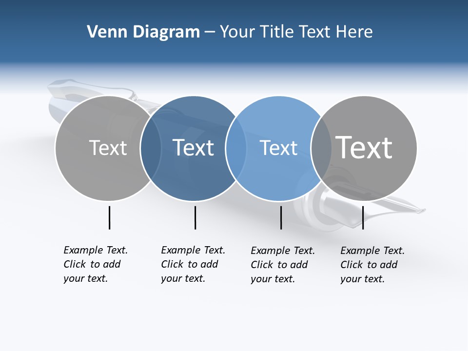 A Blue And Black Pen On A White Background PowerPoint Template