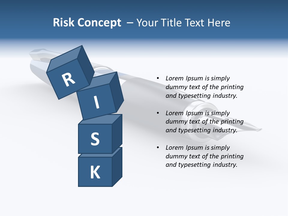 A Blue And Black Pen On A White Background PowerPoint Template