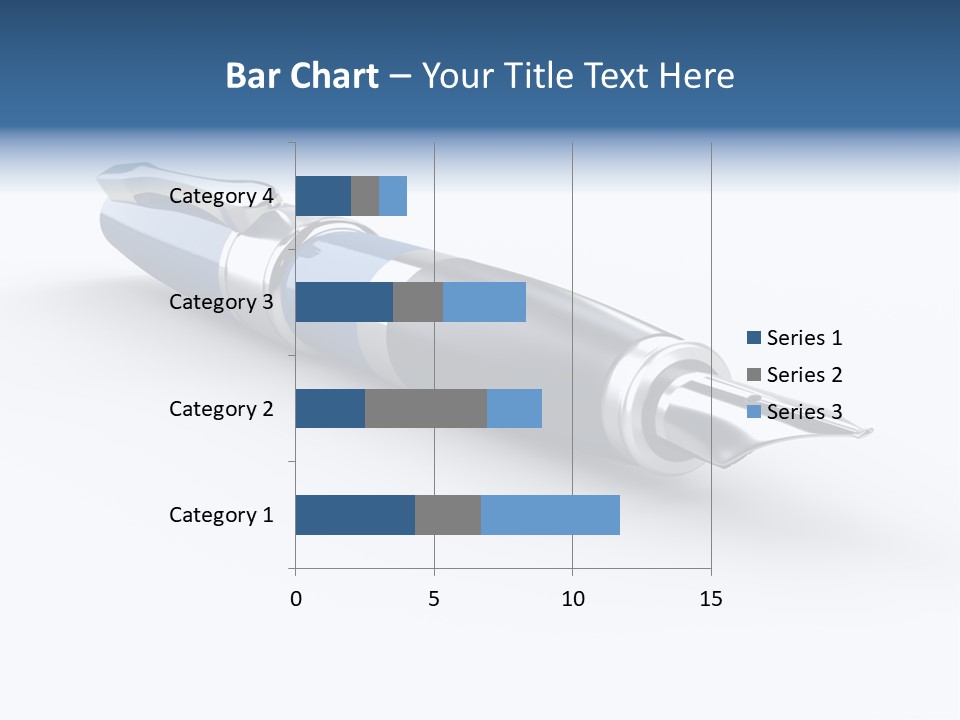 A Blue And Black Pen On A White Background PowerPoint Template