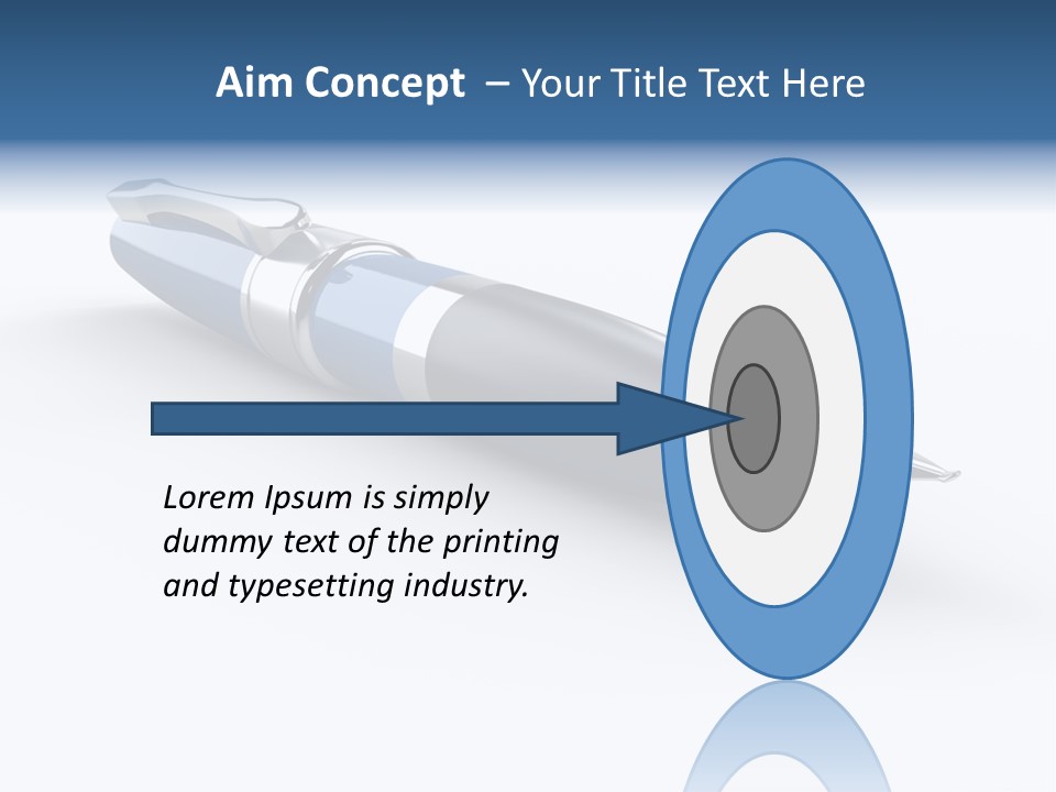 A Blue And Black Pen On A White Background PowerPoint Template