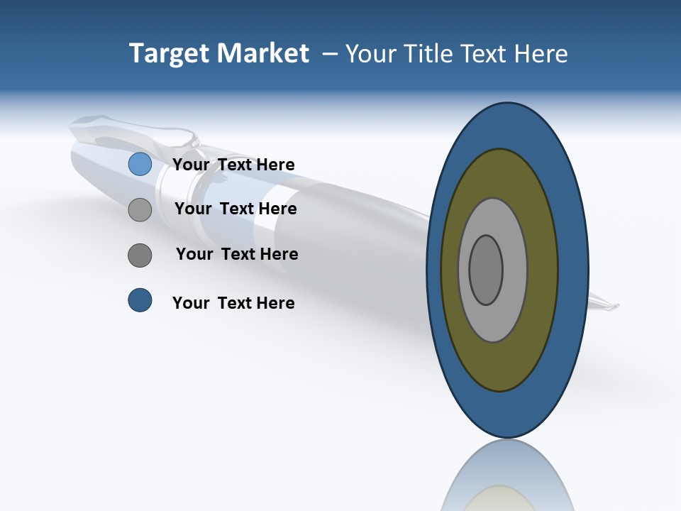 A Blue And Black Pen On A White Background PowerPoint Template