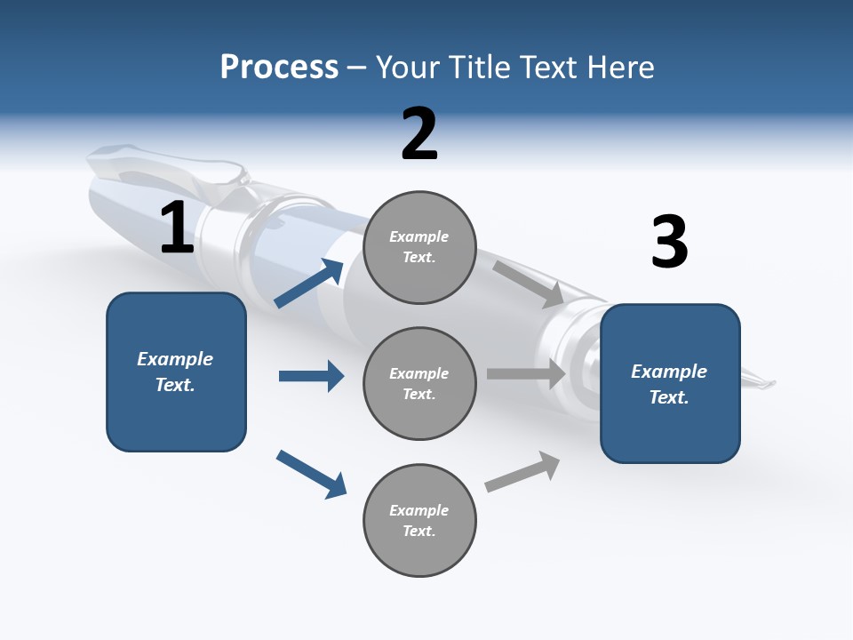 A Blue And Black Pen On A White Background PowerPoint Template