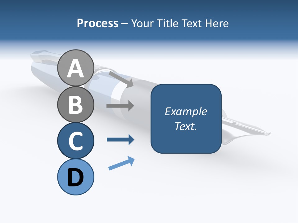 A Blue And Black Pen On A White Background PowerPoint Template