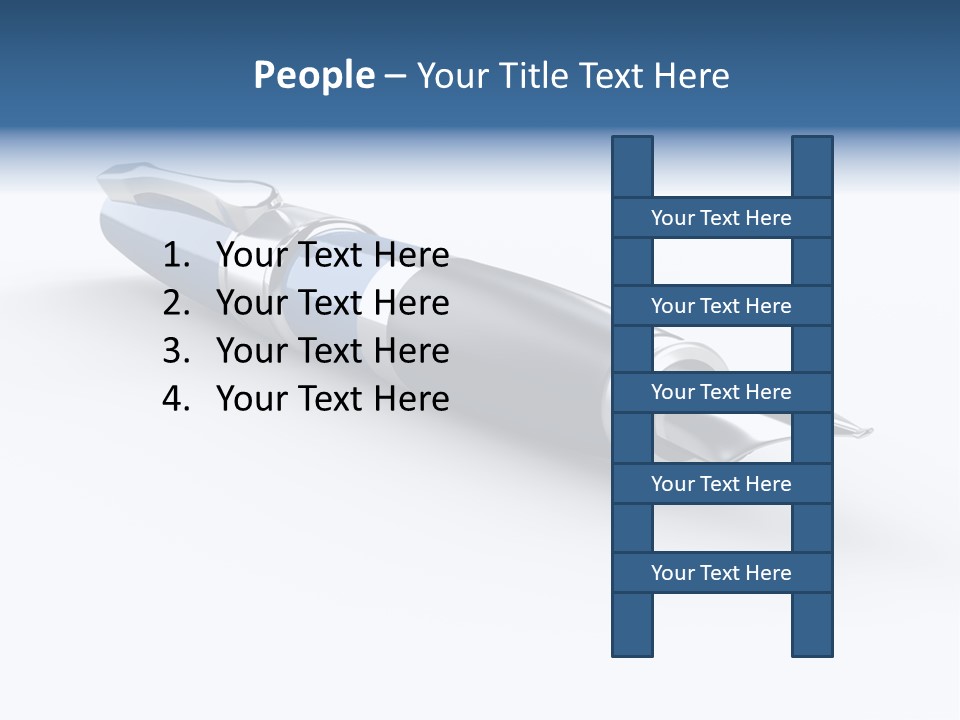 A Blue And Black Pen On A White Background PowerPoint Template