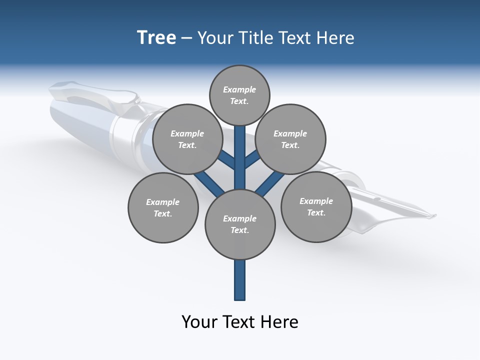 A Blue And Black Pen On A White Background PowerPoint Template