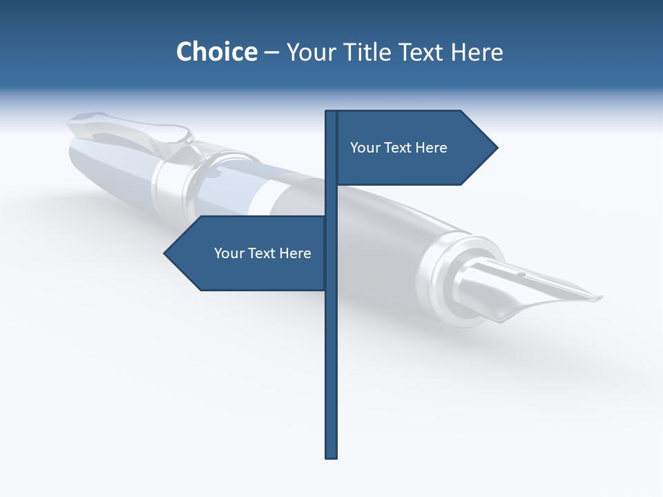 A Blue And Black Pen On A White Background PowerPoint Template