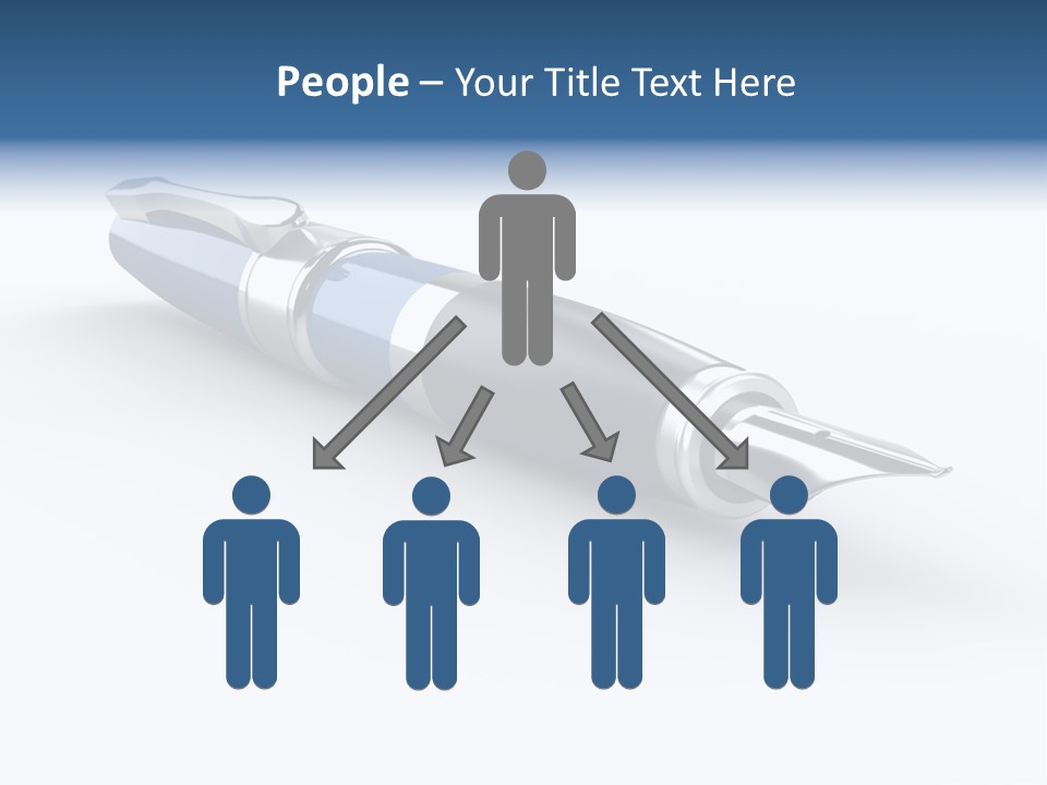 A Blue And Black Pen On A White Background PowerPoint Template