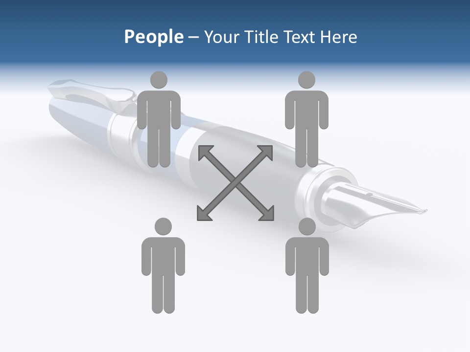 A Blue And Black Pen On A White Background PowerPoint Template